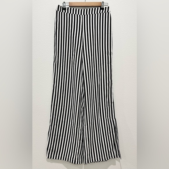 Who What Wear Pants - Who What Wear Black Striped Pants Ankle Slits